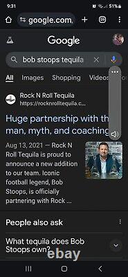 Rock & Roll Mango Tequila Guitar Bottle. Signed By BOB STOOPS. Football Star