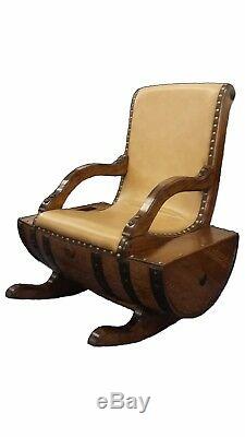 Rocking Chair made with Tequila barrel in leather or vinyl