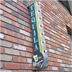 Rustic 3D Tequila Sign Metal Wall Art Decor 40 Lighted Tin Marquee Home Bar Pub