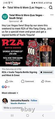 SIGNED Wu Tang Clan RZA Bottle Of Vuelo Tequila Photo PROOF 100% Authentic