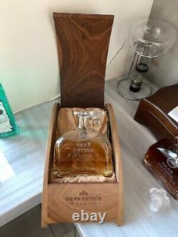 SUPER RARE WALNUT CASE GRAN PATRON BURDEOS TEQUILA With EMPTY BOTTLE +STOPPER