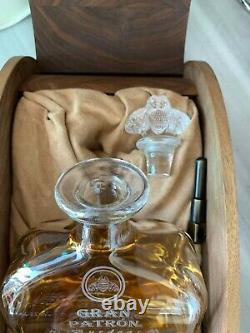 SUPER RARE WALNUT CASE GRAN PATRON BURDEOS TEQUILA With EMPTY BOTTLE +STOPPER