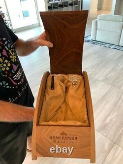 SUPER RARE WALNUT CASE GRAN PATRON BURDEOS TEQUILA With EMPTY BOTTLE +STOPPER