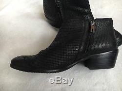 Sam Edelman Petty Leather Ankle Boot-black Tequila Snake, Women's Size 8.5 M