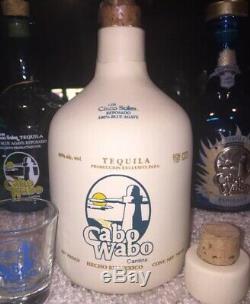 Sammy Hagar Cabo Wabo Tequila Original 1st Blue Hand Blown Bottle Sold In Mexico