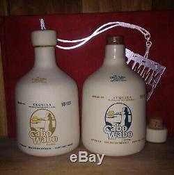 Sammy Hagar Original 1st Cabo Wabo Ceramic White Tequila Bottle Rare Gold Label