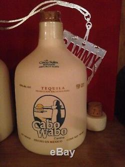 Sammy Hagar Original 1st Cabo Wabo Ceramic White Tequila Bottle Rare Gold Label