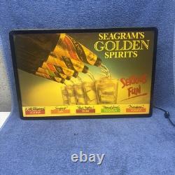 Seagrams Golden Spirits Light Up Sign Seagram's 21.5 X 14 Vodka Gin Tequila