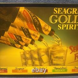 Seagrams Golden Spirits Light Up Sign Seagram's 21.5 X 14 Vodka Gin Tequila