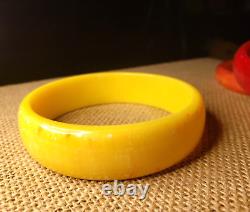 Set Of 3 Marbled Swirl Tequila Sunrise Bakelite Bracelets Yellow Coral Red Retro