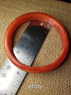Set Of 3 Marbled Swirl Tequila Sunrise Bakelite Bracelets Yellow Coral Red Retro