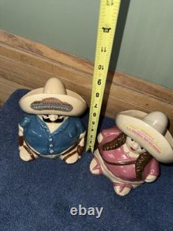 Set Of Tequila Decanters PANCHO PISTOLAS AND LA PRIMA DE PANCHO MEXICO. No Chips