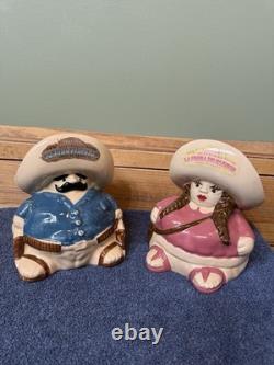 Set Of Tequila Decanters PANCHO PISTOLAS AND LA PRIMA DE PANCHO MEXICO. No Chips