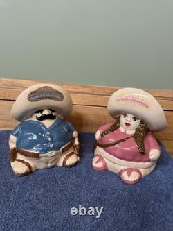 Set Of Tequila Decanters PANCHO PISTOLAS AND LA PRIMA DE PANCHO MEXICO. No Chips