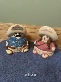 Set Of Tequila Decanters PANCHO PISTOLAS AND LA PRIMA DE PANCHO MEXICO. No Chips