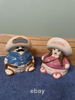 Set Of Tequila Decanters PANCHO PISTOLAS AND LA PRIMA DE PANCHO MEXICO. No Chips