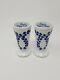 Set Of 2 Clase Azul Hand Painted White Blue Tequila Snifter Shot Glass 4