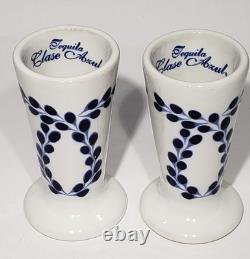 Set of 2 Clase Azul Tequila Ceramic Hand Painted Snifter Shot Glasses Mexico
