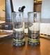 Set Of 2 Jan Barboglio Triple Zackshot Tequila Shot Glasses On Iron Base
