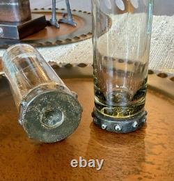 Set of 2 Jan Barboglio Triple Zackshot Tequila Shot Glasses on Iron Base
