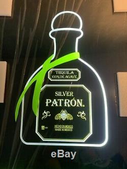 Silver Patron Tequila Simply Perfect Glass Light Up Sign