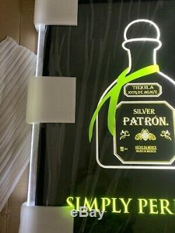 Silver Patron Tequila Simply Perfect Glass Light Up Sign