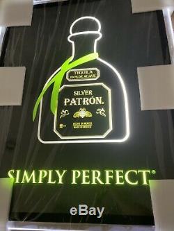 Silver Patron Tequila Simply Perfect Glass Light Up Sign