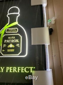 Silver Patron Tequila Simply Perfect Glass Light Up Sign