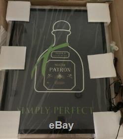 Silver Patron Tequila Simply Perfect Glass Light Up Sign