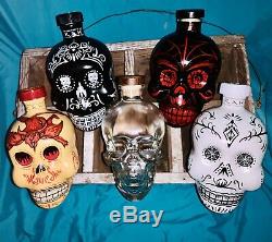 Skull Bottles 4 Rare Tequila (1 banned) Crystal Skull Vodka Ultimate Collection