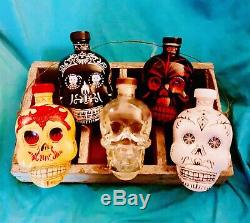 Skull Bottles 4 Rare Tequila (1 banned) Crystal Skull Vodka Ultimate Collection