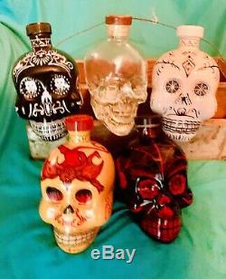 Skull Bottles 4 Rare Tequila (1 banned) Crystal Skull Vodka Ultimate Collection