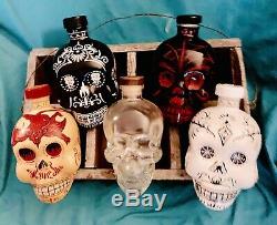 Skull Bottles 4 Rare Tequila (1 banned) Crystal Skull Vodka Ultimate Collection