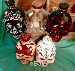 Skull Bottles 4 Rare Tequila (1 banned) Crystal Skull Vodka Ultimate Collection