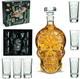 Skull Tequila Decanter Set Handmade Glass Skull Liquor Decanter With 6 Shot Gl
