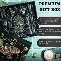 Skull Tequila Decanter Set Handmade Glass Skull Liquor Decanter with 6 Shot Gl