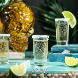 Skull Tequila Decanter Set Handmade Glass Skull Liquor Decanter with 6 Shot Gl