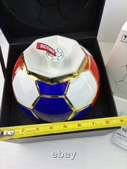 Soccer Ball SCORE Tequila Reposado Liquor Bottle 750 mL Red White Blue Empty
