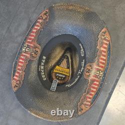 Stampede Hats Western Cowboy Hat Small Star American Flag Tequila Straw Black