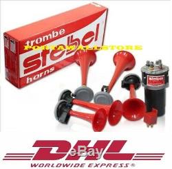 Stebel Red Color Musical Air Horn Kit Tequila Tune 12 Volt