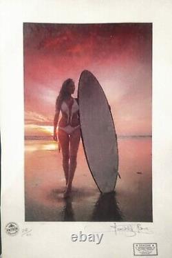 Surfer Girl at Sunset, Patron Tequila series, 22'x 15'x Signed Fairchild Paris