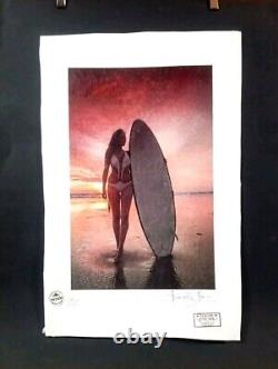 Surfer Girl at Sunset, Patron Tequila series, 22'x 15'x Signed Fairchild Paris