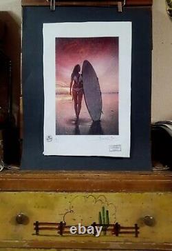 Surfer Girl at Sunset, Patron Tequila series, 22'x 15'x Signed Fairchild Paris