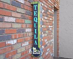 TEQUILA 2 Shot Minimum Plug-In Battery Double Sided Cocktails Metal Marquee Sign