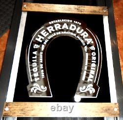 TEQUILA HERRADURA ORIGINAL EST. 1870 LARGE WOODEN BAR WALL MIRROR 26x21 NOS