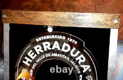 TEQUILA HERRADURA ORIGINAL EST. 1870 LARGE WOODEN BAR WALL MIRROR 26x21 NOS