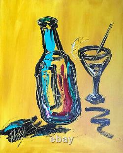 TEQUILA PAINTING Abstract Modern CANVAS Original Oil H7J87TU
