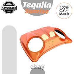 TEQUILA SUNRISE For Harley Razor, Chopped & King Tour Pack Dual 8'' Speaker Lids