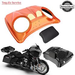 TEQUILA SUNRISE For Harley Razor, Chopped & King Tour Pack Dual 8'' Speaker Lids