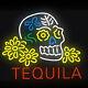 Tequila Skull Tiki Decor Handcraft Art Neon Light Sign Bar Bistro Wall